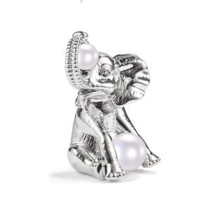 Charter Club Silver-Tone Pave & Faux Pearl Elephant Pin Brooch New in Box $29.5